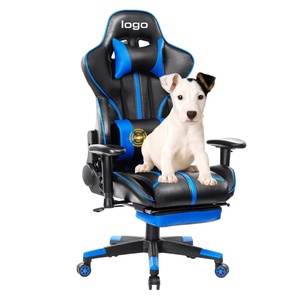 Chaise de jeu pour ordinateur <span class=keywords><strong>PC</strong></span> fauteuil de jeu en cuir pu silla <span class=keywords><strong>gamer</strong></span> 2D accoudoir base en nylon structure en métal massage fauteuil de jeu de course avec repose-pieds - Product Image 1