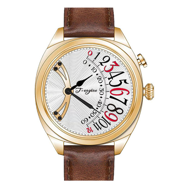 Vintage Style Unisex Wristwatch Mechanical Watch Movement Premium Genuine Leather Jump Hour Movement for Business Gearbox Watch