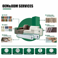 Ensemble de canapés modulaires en mousse compressée sous vide au design moderne, meubles de salon, canapé avec ottoman