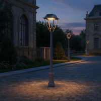 Lampe Solaire de Jardin Extérieure Alimentée par Courant Alternatif, Pro Aluminium pour Villa, Éclairage LED de Paysage, Indice de Protection IP66, Angle de Faisceau 150°, 2500lm, Garantie 5 Ans