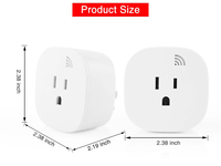 Prise intelligente Wi-Fi mini US 125V contrôlée par l'application Tuya Google Home Alexa