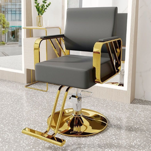 Muebles de Salón de Belleza de Acero de Alta Calidad, Silla de Barbero Reclinable Giratoria de 360 Grados con Bomba Hidráulica Ajustable en Altura - Product Image 1