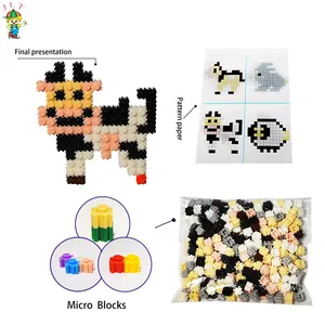 ベストセラーカラフルな漫画の動物のブロックおもちゃ小さなビルディングブロックおもちゃ教育用マイクロブロック