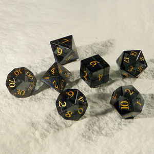 도매 전문 회색 크리스탈 K9 유리 크리스탈 게임용 보석 주사위 세트 RPG 다면체 보석 맞춤형 DND 주사위 세트 - Product Image 1