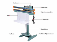 Machine de scellage électrique semi-automatique pour sacs de culture de champignons, à impulsions, longueur de scellage max. 350 mm, 110V/220V, facile à utiliser