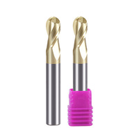 Fraise à bout sphérique en carbure de tungstène à 2 dents, 70 degrés, pour acier inoxydable, fraisage CNC en alliage dur de type R