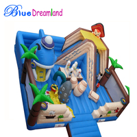 Achat thème de fête bleu Dreamland lapin videurs gonflables cavalier gonflable sautant château plein d'entrain maison de rebond