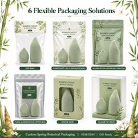 JLY Ensemble d'éponges de maquillage en bambou ultra-douces, utilisation humide et sèche, pour fond de teint, contouring et correcteur