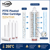 Cartouche filtrante plissée en PTFE hydrophobe 0,2 micron pour la filtration stérile de l'air et des gaz – Fabricant OEM