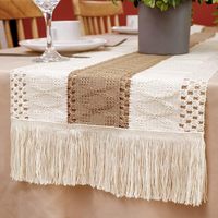 Nappe de table en coton et lin tissé à la main, style rétro américain, biodégradable, rayée, en coton naturel, tissage à l'épissure