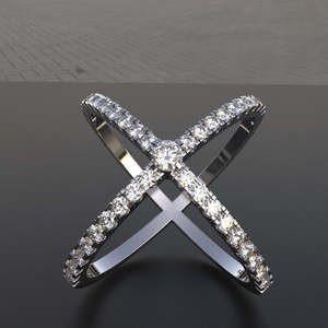 แหวนเงินสเตอร์ลิงลายไขว้สำหรับเด็กผู้หญิง &amp;   ผู้หญิง - Product Image 4