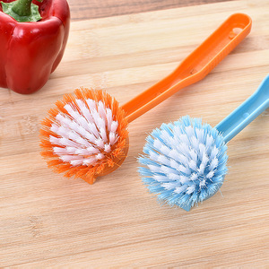 Cepillo de limpieza de cerdas densas, tamaño extra grande, colorido, con mango largo, para fregar platos, antiadherente, de plástico y nailon. - Product Image 4