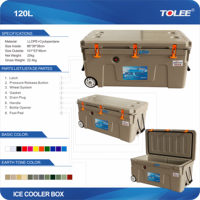 TOLEE-Glacière en PE isolée de 120 litres pour camping, pique-nique, barbecue, avec caractéristiques thermiques pour le stockage des aliments, nouveauté