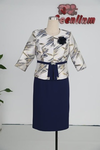 Nouvelle arrivée, robe pour femmes grandes tailles, tenue en brocart, robe d'église, deux pièces de haute qualité pour femmes - Product Image 4