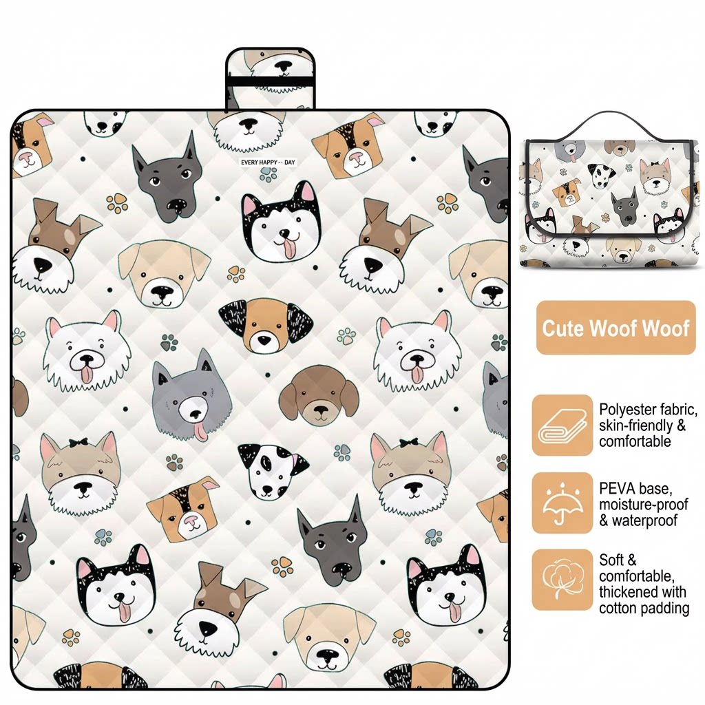 Tapis de pique-nique à ultrasons wangwang mignon
