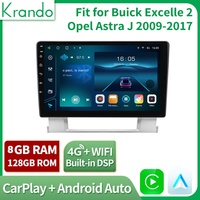 Autoradio Android 9 pouces pour Opel Astra J Buick Excelle 2 2009-2017 Lecteur multimédia de voiture CarPlay sans fil 4G GPS Navi Moniteur