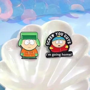 新しいクリエイティブな漫画メタルブローチ、サウスパークアニメピンバッジ、カスタム面白い可愛いエナメルラペルピン卸売 - Product Image 5