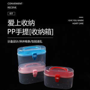 Transparent Plastic Storage <b>Box</b> With Lid And Handle For <b>Makeup</b> Jewelry Hair Accessories Daily Use Organizers - Product Image 5