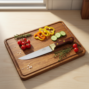 <span class=keywords><strong>Cuchillo</strong></span> de Chef EZE Personalizado, Hoja de Acero Inoxidable de 6-7.9 Pulgadas, Mango de Plástico con Acabado Cepillado, <span class=keywords><strong>Cuchillo</strong></span> de Cocina Duradero para Ambas Manos, Afilado - Product Image 1