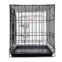 Grand chenil en métal pour animaux de compagnie confortable et pliable en acier inoxydable