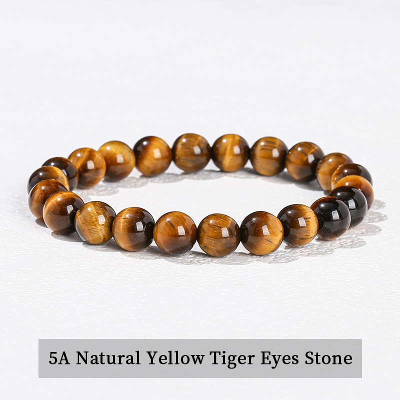 Bracelet en pierre d'oeil de tigre jaune naturel 5A