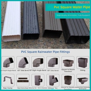 Système de gouttières en PVC avec <span class=keywords><strong>tuyau</strong></span> de descente et raccords pour le drainage des toits de villas et la collecte des eaux de pluie - Product Image 4