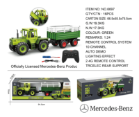 Nouveau 2026 : Tracteur agricole télécommandé sous licence 2,4 GHz à l'échelle 1:24 avec réservoir d'épandage – Jouet de simulation pour agriculteurs