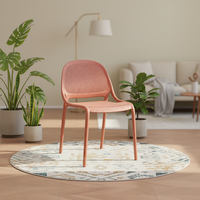 Chaise de jardin d'extérieur empilable en polypropylène bleu foncé, dossier encastré, légère, dernier design du fabricant