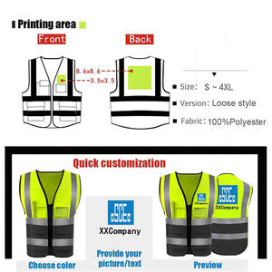 Chaleco de Seguridad de Alta Visibilidad para Construcción, Chaqueta de Alta Visibilidad, Chaleco de Seguridad Reflectante Azul para Construcción - Product Image 4
