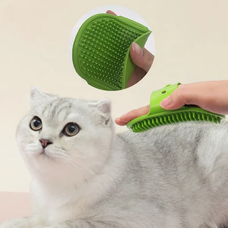 Dog bath brush Silicone pet massage brush Shorthair cat scrub brush Bath gloves pet Cleaning supplies wholesale