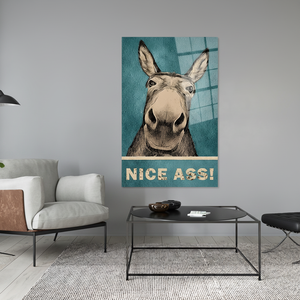 'Nice Ass' Printed <b>Canvas</b> Artwork - Elegant Bathroom <b>Wall</b> Art Print,TEMPERED GLASS ART - Product Image 2