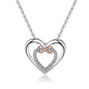 <span class=keywords><strong>Collana</strong></span> Personalizzata con Doppio <span class=keywords><strong>Cuore</strong></span> <span class=keywords><strong>Infinito</strong></span> in Zircone, Gioiello alla Moda per Regalo Commemorativo, San Valentino o Festa della Mamma - Product Image 1