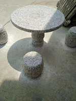 Ensemble de table et de chaises de jardin en béton 3D haute précision, moule en plastique ABS, durée de vie de 3 ans pour une utilisation en extérieur, marque Reazone, modèle RZL06A