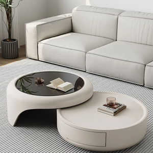 Moderni tavolini da caffè eleganti piani in vetro allungabili eleganti soluzioni di stoccaggio per mobili per la casa per uso appartamento - Product Image 1