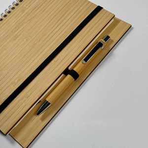 Graduation Gifts Recycled Bamboo Notebook with Ballpoint Pen - Custom Eco Diary for Students, Writing, Arts & Crafts - Product Image 3