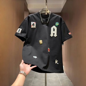 เสื้อยืดคอกลมแขนสั้นผู้ชายมีลวดลายระบายอากาศได้ดีใส่ได้ทุกวันผ้าบางผ้าฝ้าย 81-90% - Product Image 2