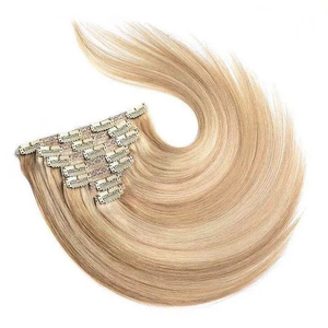 ผมต่อแบบคลิปหนีบขายส่ง 100% เรมี่ เวอร์จิ้น ร็อว์  แบบมองไม่เห็นรอยต่อ ผมต่อแบบคลิปหนีบ  จัดเรียงเกล็ดผม - Product Image 1