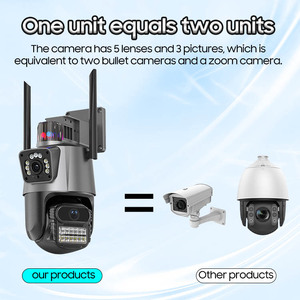 Levofast 3 + 3MP ống kính kép liên kết máy ảnh không dây Wifi báo động ánh sáng âm thanh mạng icsee IP máy ảnh WIFI CCTV PTZ máy ảnh - Product Image 5