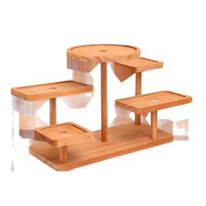 Expositor creativo de madera maciza, expositor para aperitivos y plantas suculentas, expositor tipo puesto con escalones - Product Image 4