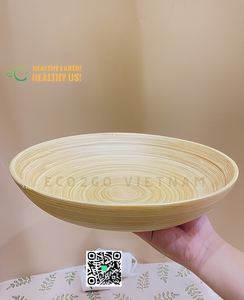 จานไม้ไผ่แบบหมุนเป็นมิตรต่อสิ่งแวดล้อมด้ามจับอุปกรณ์สำหรับใส่สลัดผลไม้ Eco2go เวียดนามสำหรับตั้งแคมป์ - Product Image 1