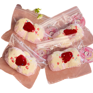 Strawberry Sauce Cartoon Stress Relief <b>Squishy</b> Toy for Girls PU Dry Mud Simulation Food <b>Squishy</b> Feel Back Relief - Product Image 1