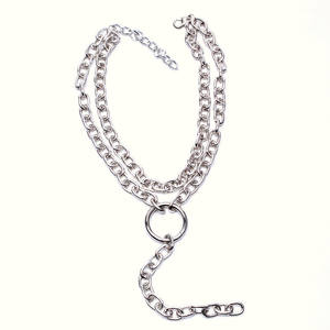 Collier à chaîne épaisse en alliage de zinc doré, chaîne de pull géométrique multicouche pour femme, bijoux de mode - Product Image 5