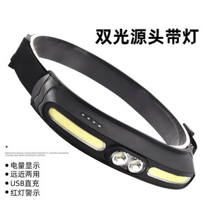 Headlamp Dual Light Source Rechargeable Led Fishing Outdoor Lighting With <b>Dimmer</b> Function Type C Charging - Product Image 2
