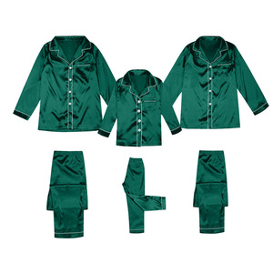 2025 <strong>Christmas</strong> Family Matching Satin Pajamas Set Comfortable Smooth Satin Button-Personalized Baby Kids <strong>Pyjamas</strong> for <strong>Couples</strong> Home - Product Image 4