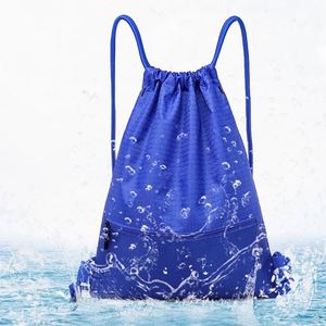 Mochila con cordón impermeable de nailon 420D promocional Bolsa con cordón de almacenamiento deportivo de poliéster - Product Image 3