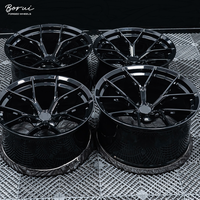 Borui velg desain cekung aluminium tempa 6061-T6 hitam digosok untuk roda mobil penumpang IS350 Model 3 M4 M50i