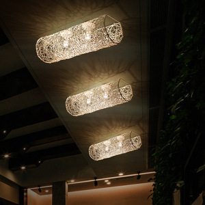Rattan <b>Ceiling</b> <b>Light</b> Led Living Room Bedroom Restaurant Private Room Lighting Fixture - Product Image 5