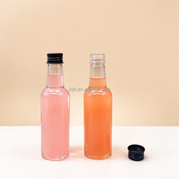 Botol Kemasan Plastik Kosong 175ml untuk Whisky, Vodka, Minuman Keras, Botol Anggur Mini dengan Tutup Ulir