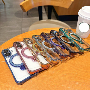 Custodia per telefono magnetica antiurto con glitter e supporto, <span class=keywords><strong>trasparente</strong></span>, a prezzo conveniente per <span class=keywords><strong>iPhone</strong></span> 18 Pro, 17 Air, 16 Plus, 15 Pro Max - Product Image 1