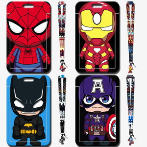 Porte-cartes porte-clés style <span class=keywords><strong>super</strong></span>-héros avec cordon – Pendentif anti-perte pour sac, carte de repas, carte de métro, carte de bus ou carte d'accès - Product Image 1